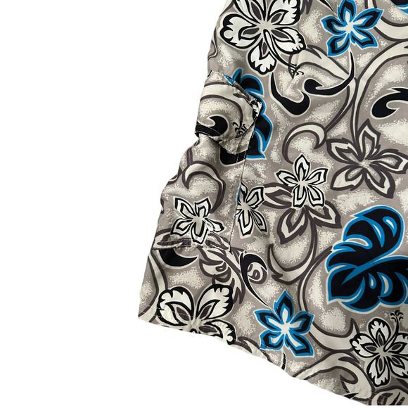 OP Shorts Mens cream Hibiscus Hawaiian Board Surf Swim Trunks Ocean Pacific sz L - Picture 4 of 6